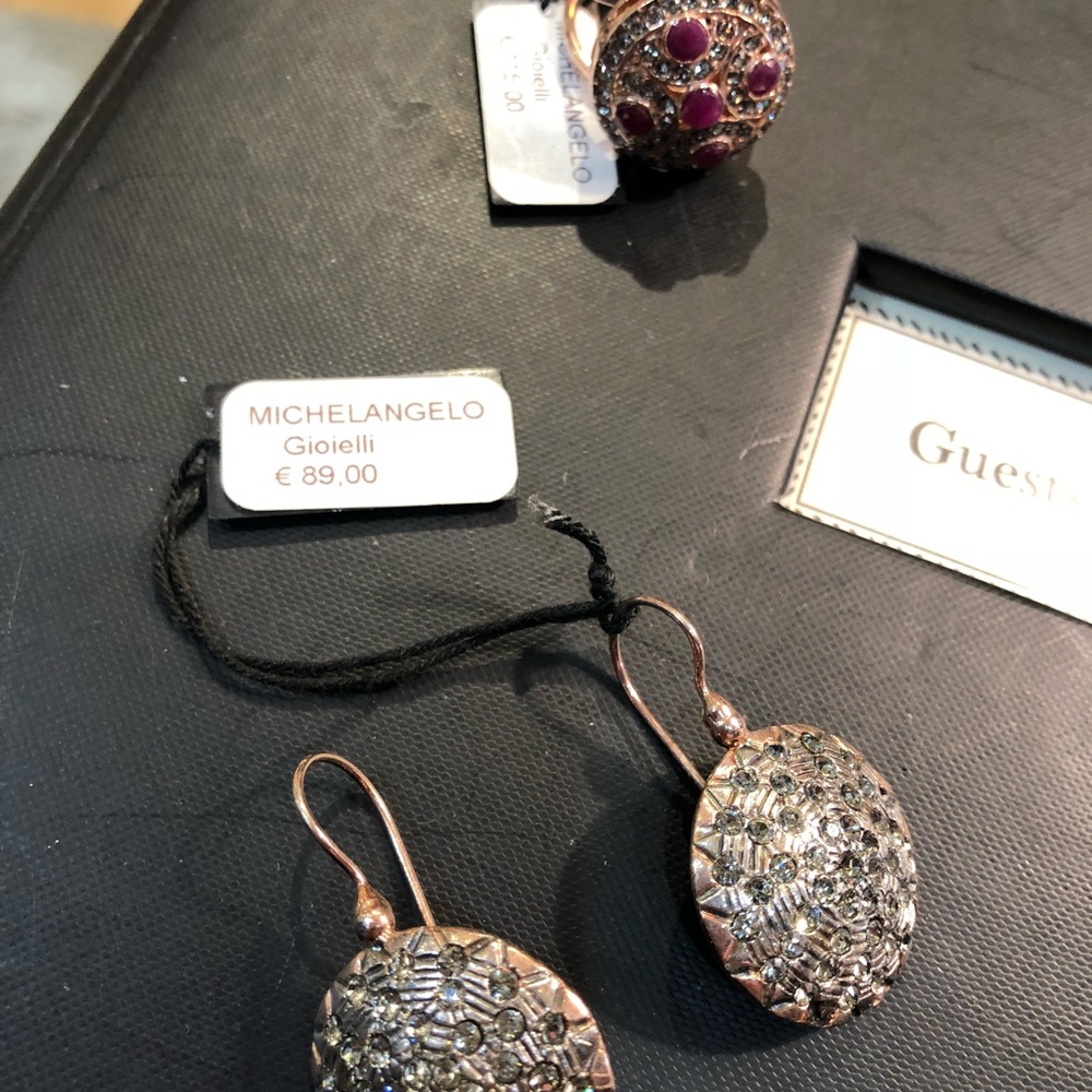 Italian earrings white sapphire